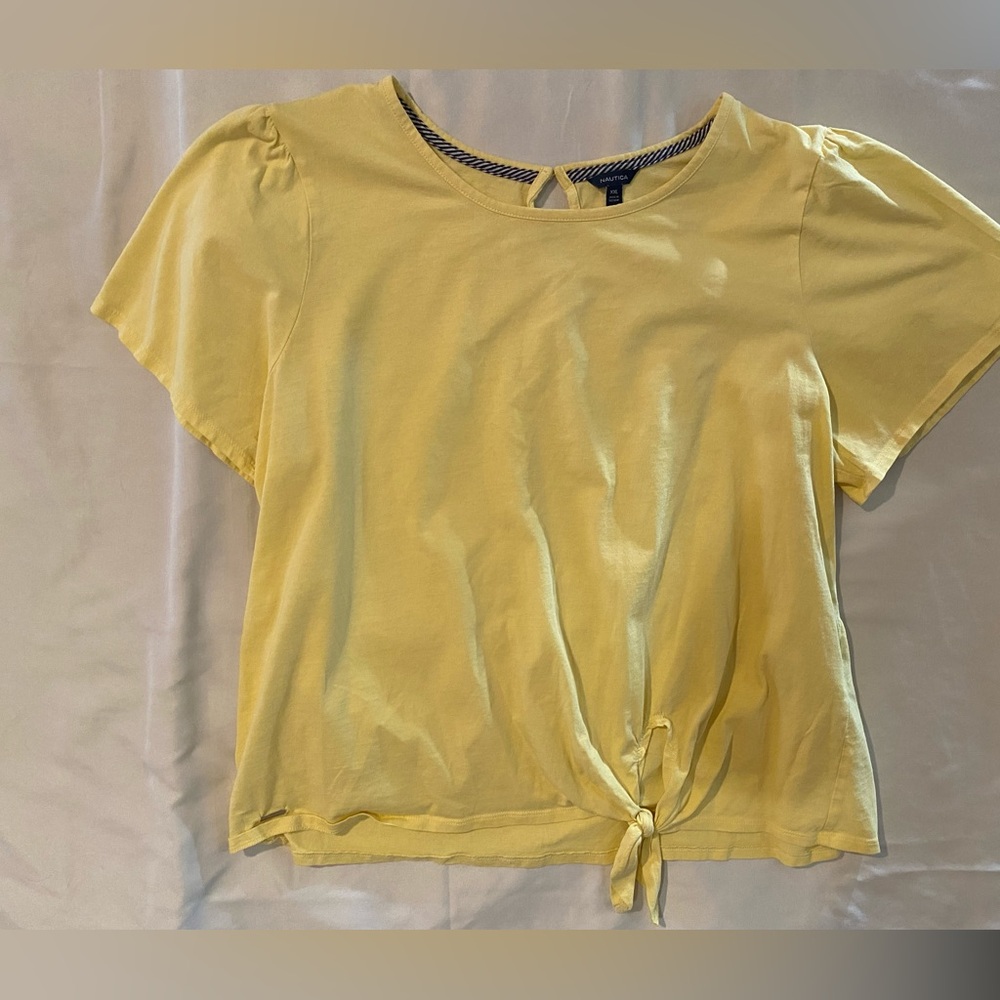 Nautica XXL casual front tie 100% cotton flare short sleeve tee